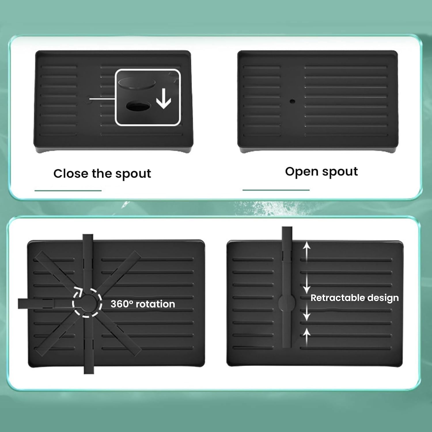 Escurreplatos Acero Inoxidable Cocina, Multifunción Escurridor De Platos Desmontable De 2 Niveles, Escurridor de Platos para Fregadero con Bandejas de Goteo,Soporte de Cubiertos Soporte de Vaso