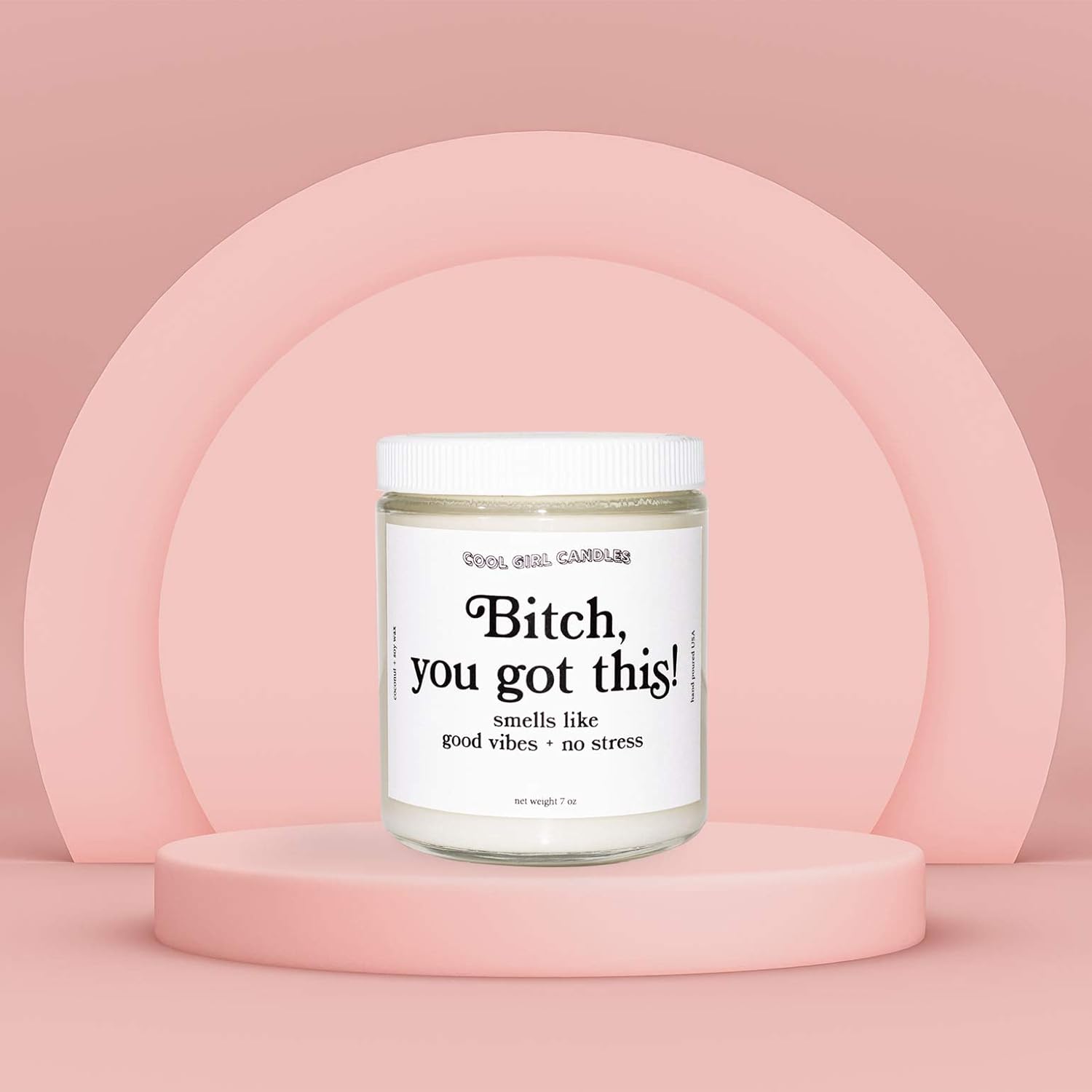 Cool Girl Candles |Bitch, You Got This Coconut + Hibiscus Scented Candle | All Natural Coconut Soy Wax | The Best Strong Scented Candles for Home Fragrance | Clean Burning | Funny Gifts | 8.5 fl oz