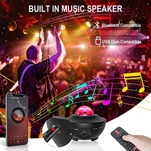 Galaxy Projector, Star Projector Night Light With Voice Control, Timing Setting, 21 Lighting Effects, 3 In 1 Ocean Wave, Galaxy And Star Night Light Projector For Baby, Kids, Adults, Home Theatre #TOP4