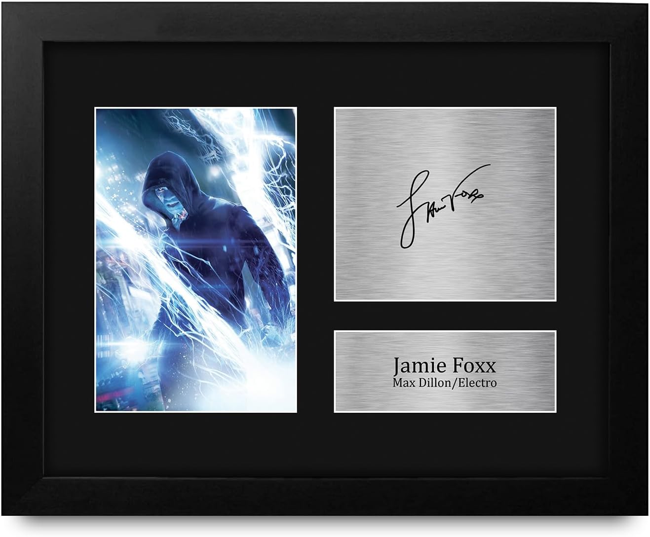 HWC Trading Jamie Foxx Spider-Man Framed Gifts Printed Signed Autograph Picture for Movie Memorabilia Fans - US Letter Size