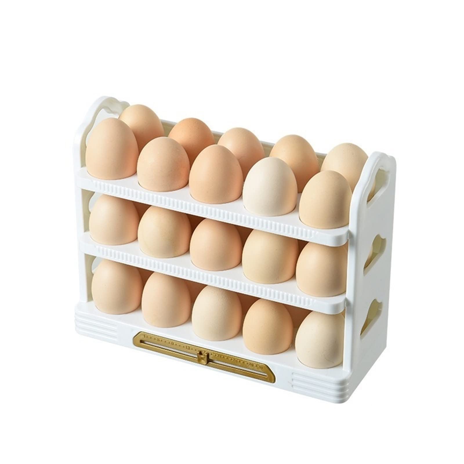 Cubo de Huevos para refrigerador, Caja de Almacenamiento de Huevos Tipo Tapa de 30 Rejillas, Organizador de refrigerador, Soporte para Huevos Que Ahorra Espacio, Gran Capacidad