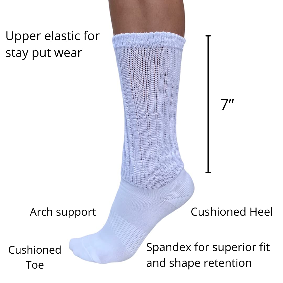 Women's Athletic socks 2 pack Scrunch sock one size 6-9 US White fitted foot slouch sock