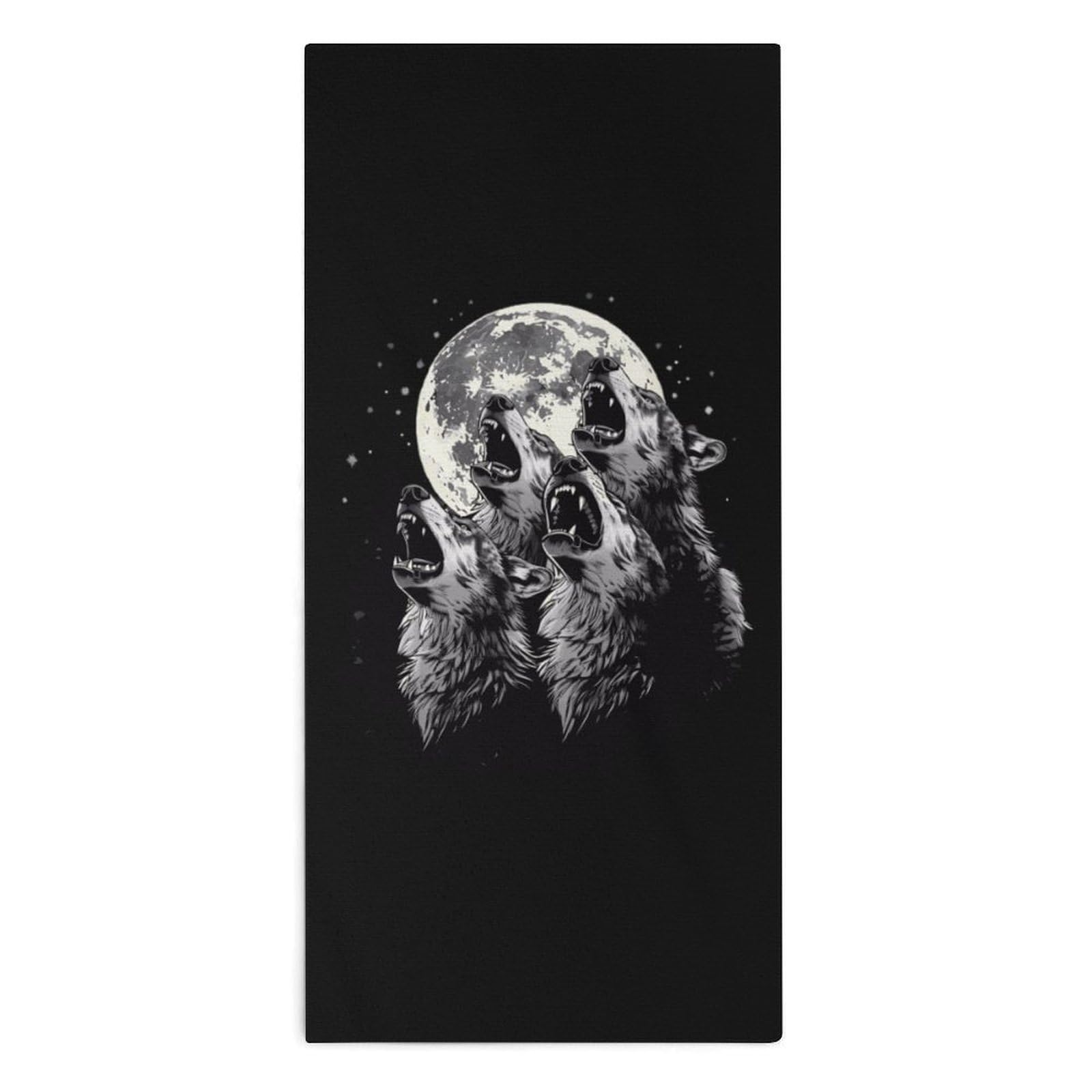 TXFBTRFSA Howling At The Moon Wolves Wolf Hand Towels for Adult Face Towel Bath Beach Swim Accessories