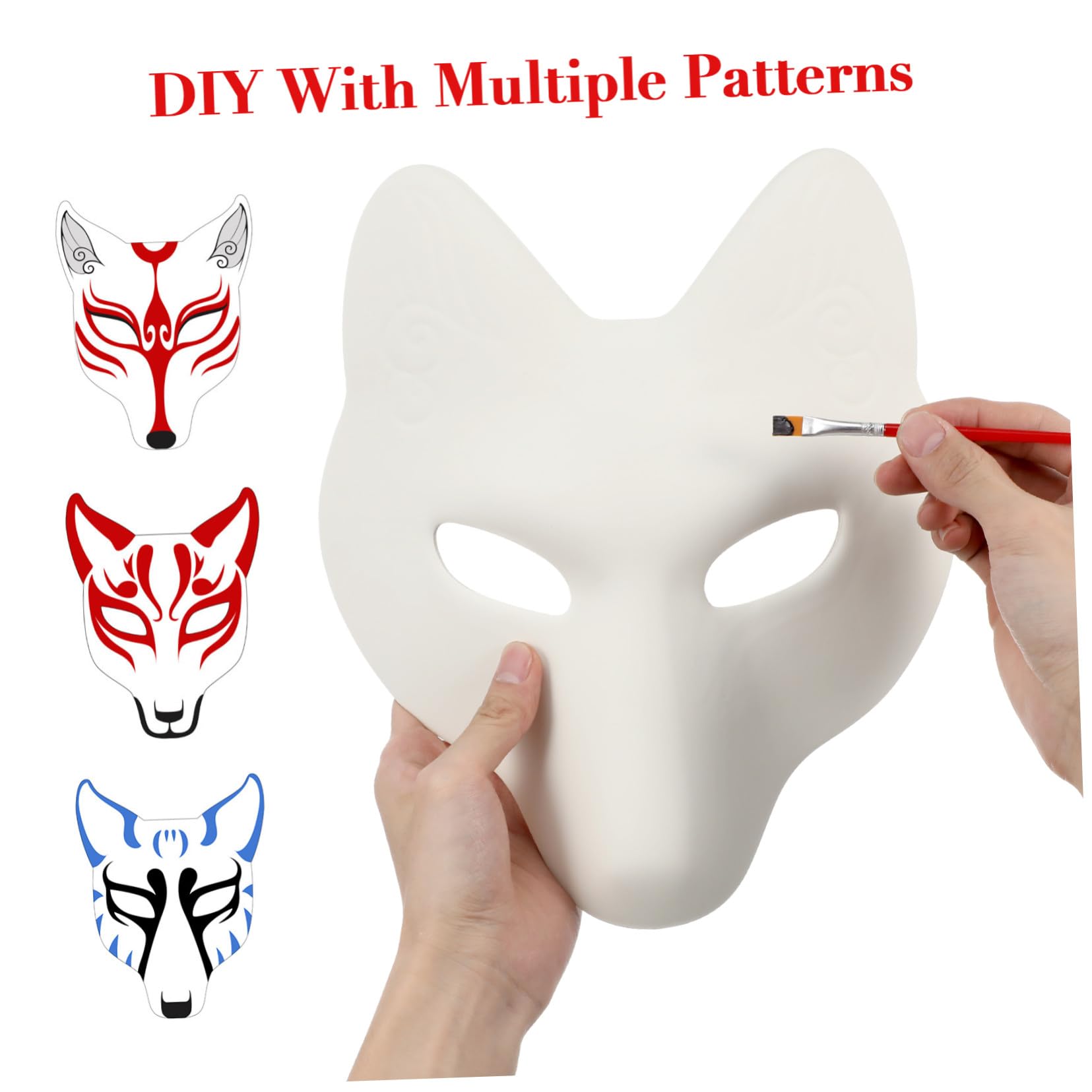 4 Piezas Mascarillas de para Pintar DIY Accesorio de Cosplay y Mascarada para Adultos Material PU Seguro para Fiestas y Halloween