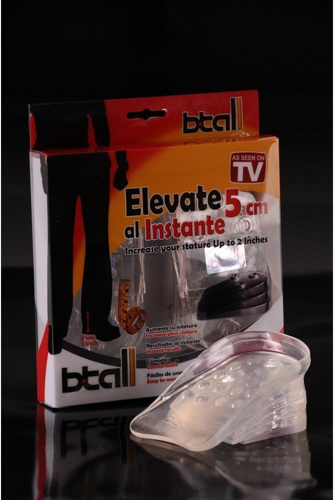 Btall: Elevate 5cm in an Instant 2-layer Height Increase Elevator Shoes Insole for Men or Women, Great for Meetings, Datings, Any Occassions