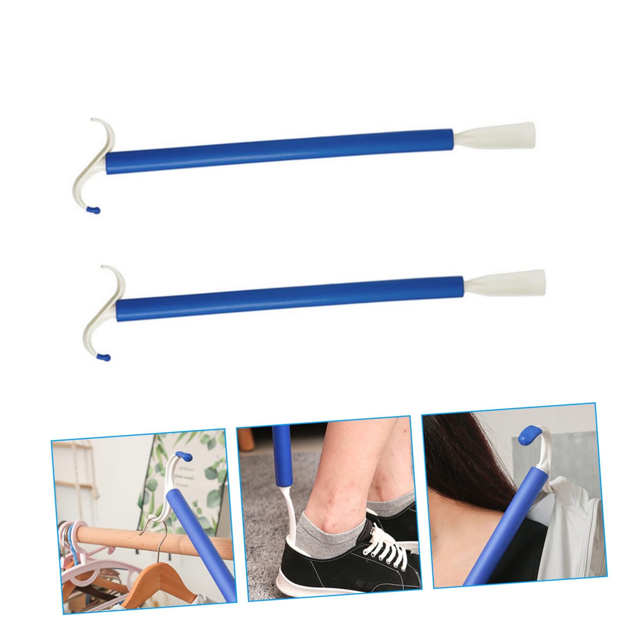 2 Bastones de Vestir Profesionales y Calzadores Auxiliares Ligeros y Portátiles para Facilitar el Calzado, Diseño Ergonómico para Personas Mayores y Discapacitadas Hogar