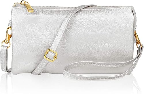 RIAH FASHION Cartera convertible de cuero vegano para bolso de mano Bolso pequeño para teléfonoranuras para tarjetas y muñeca desmontablebandolera