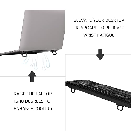 Miniatura 4 de 2 soportes invisibles portátiles para laptop, mini elevador de pies de aluminio para laptop, elevador de pies autoadhesivo plegable para laptop,