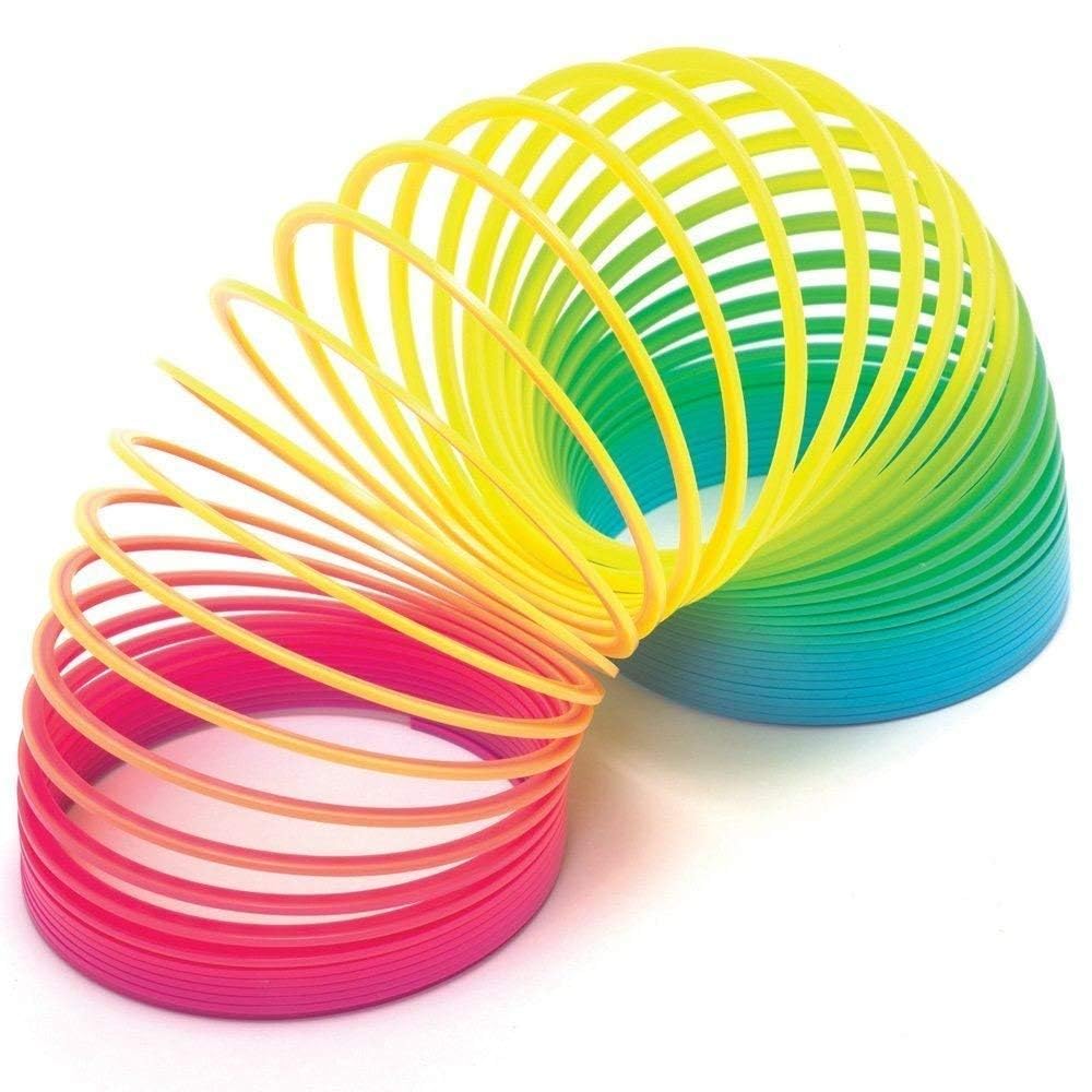Magic Spring Rainbow Slinky Toys for Kids & Adults | Plastic Colorful Sensory Fidget Toy | Stress Relief Game | Birthday Return Gifts & Party Favors | Pack of 2 – Multicolor
