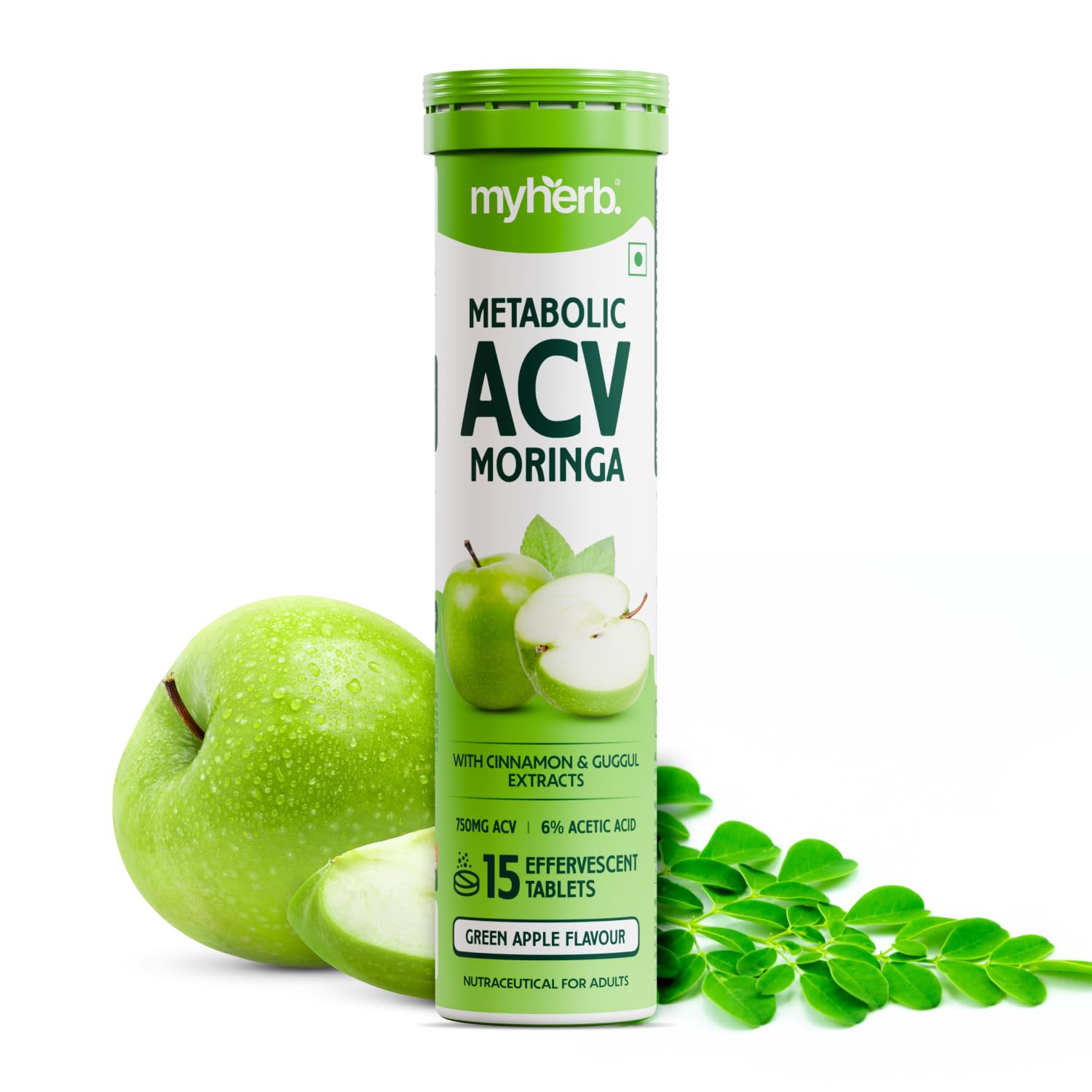 MYHERB ACV Moringa | 15 Effervescent Tablets To Control Crav…