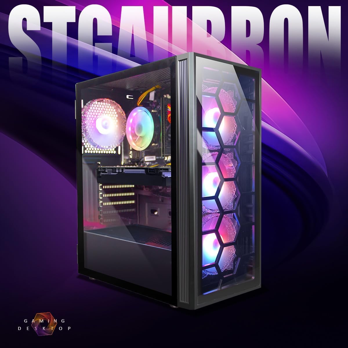 TUF GAMING ATX I3-10100F 16GB セット販売 STGAubron Gaming PC Desktop Computer, Intel Core i3-10100F up to