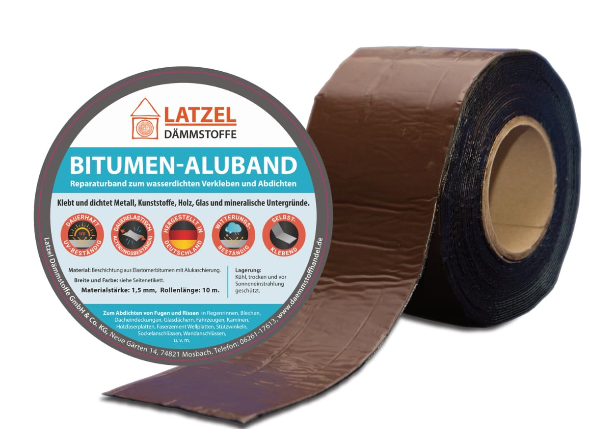 Bitumiczna taśma aluminiowa brązowa 300 mm rolka 10 metrów