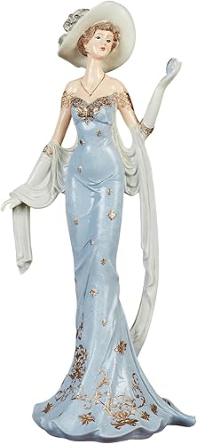 Miniatura 6 de Miss Madelyn - Figura elegante para dama, rosa pastel suave, vestido fluido, envoltura de marfil, sombrero y guantes largos en un aspecto glamoroso,