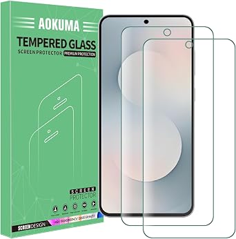 AOKUMA [2 Pack for Samsung Galaxy S26 FE/S25 FE 5G Screen Protector Tempered Glass, Guard Film, Case Friendly,Shockproof,Scratchproof,Oilproof,9H Hardness,Anti-Scratch,Anti-Fingerprint