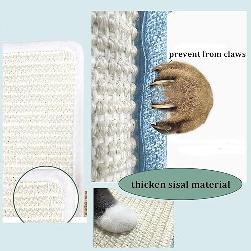Miniatura 7 de HAOZAIKEJI Tapete rascador para gatos, protector de sofá de sisal natural para gatos, funda resistente para proteger los arañazos de los gatos, para