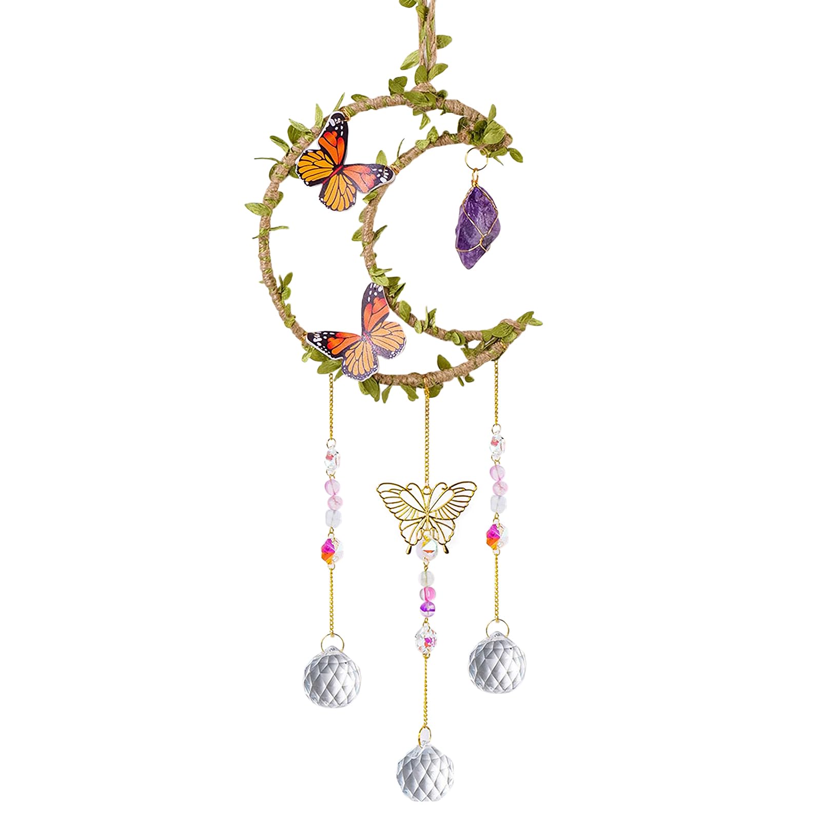 6 Paires De Breloques En Cristal Améthyste – Attrape-soleil Pour Fenêtre – Crochets Plaqué Or 18 Carats - 8