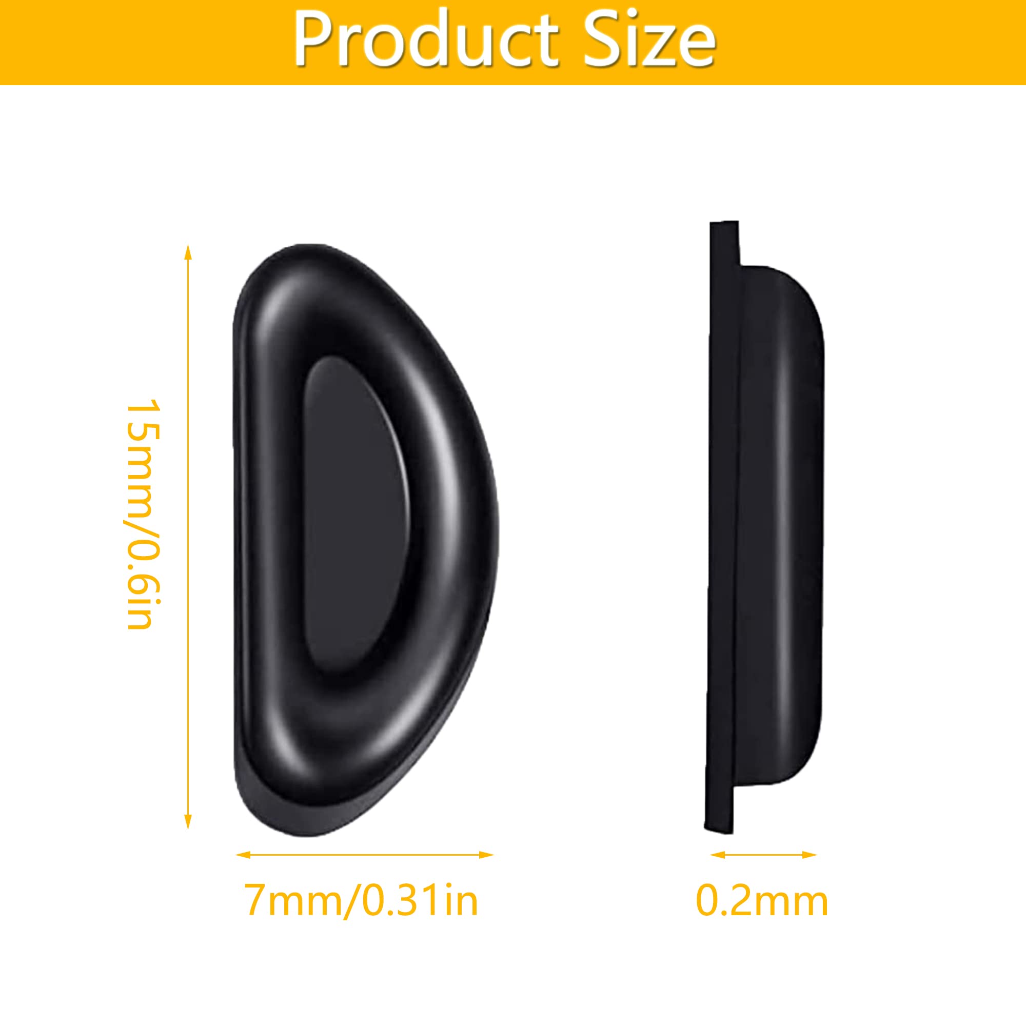 15 Paia Paraocchi Silicone Per Occhiali - Antiscivolo, Autoadesivi, Nero, Per Montature In Plastica - Foto 8