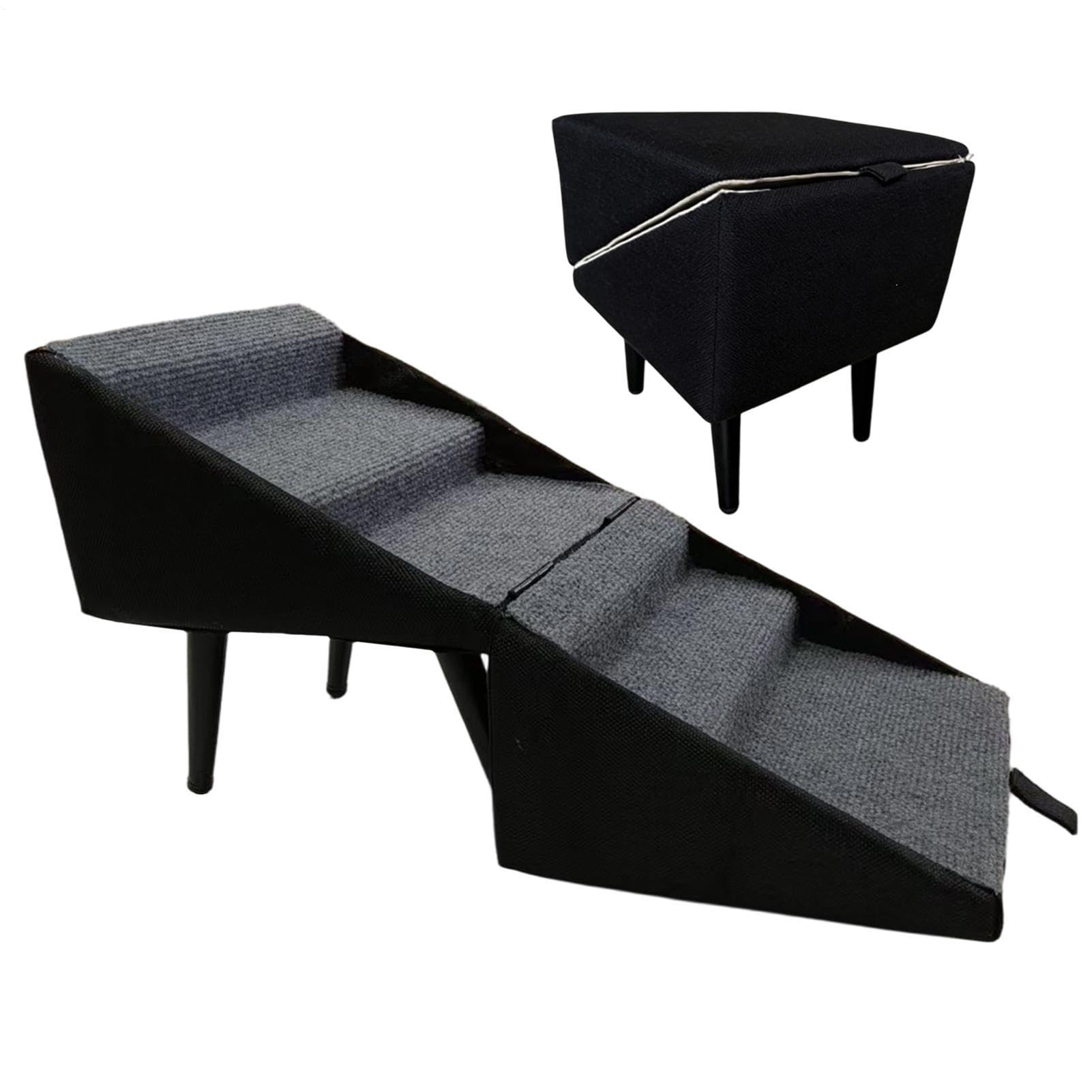 Hundetreppe Klappbar, rutschfeste Hundetreppe Für Kleine Hunde, Hunderampe Für Sofa Bett, Treppe Für Sofa & Bett, Stabilen & Faltbar, Multifunktional Fußhocker Für Haustiere, Kleine Hunde, Katzen