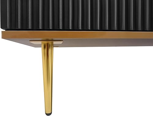 Miniatura 45 de LUMISOL Soporte de TV moderno para TV de 75 pulgadas + consola de TV con armarios de puerta de cristal, centro de entretenimiento de madera con