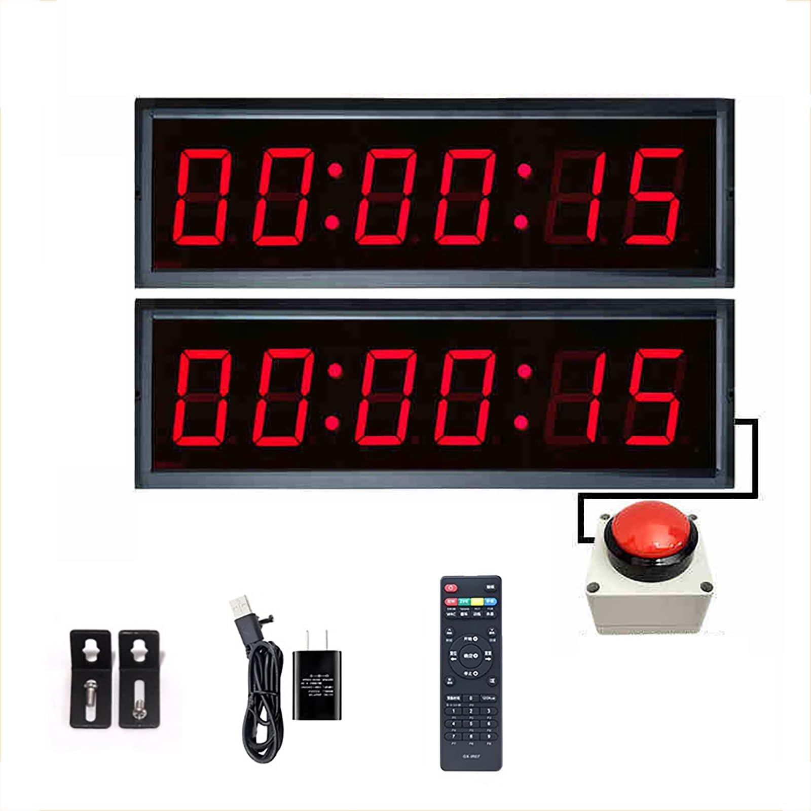 Temporizador De Doble Cara con Botón LED, Temporizador De Competición De 3 Pulgadas, Función De Recordatorio De Tiempo, Adecuado para Gimnasios, Escuelas Y Gimnasios De Boxeo.