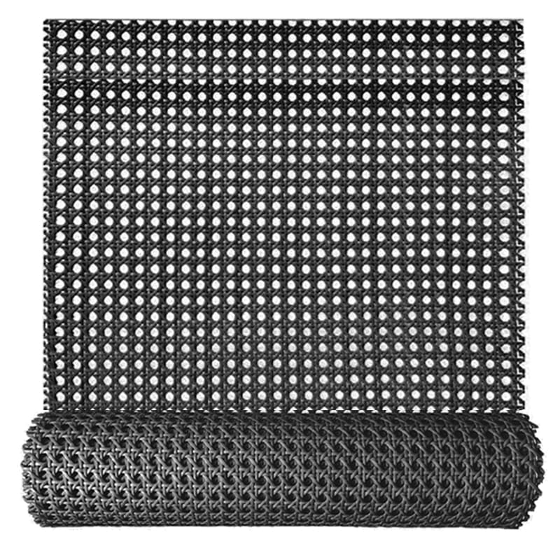ALLINKIT Black Rattan Roll,PE Plastic 24inchx16.5ft Cane Webbing Roll for Patio Furniture,Garden Bench Seats & Outdoor Panels, Rattan Cane Webbing Material for Indoor & Outdoor Use