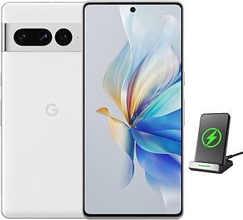 Google Pixel 7 Pro Unlocked Android Phones - 5G Smartphones with 512GB Storage, 12GB RAM, 6.7" QHD OLED, Triple Camera, 24-Hr Battery, Includes Wireless Charging Bundle, Snow