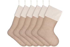 DECORA Burlap Christmas Stockings: Festive Charm for Your Holiday Décor