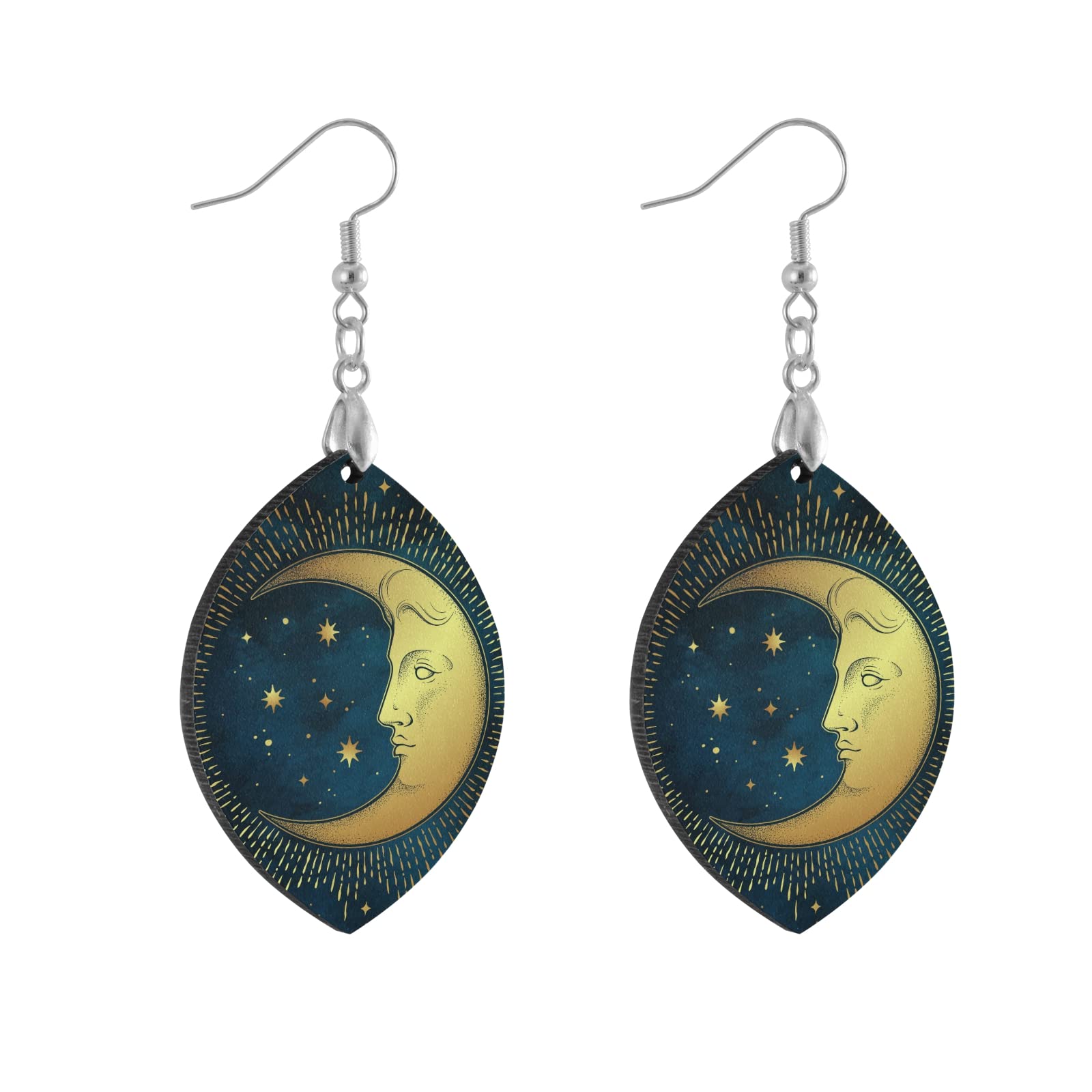 Custom Wooden Dangle Lightweight Drop/Leaf Earrings Copper Plated Silver Earring