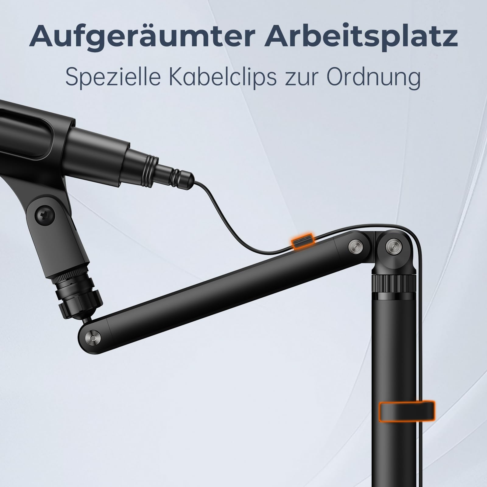 Tischhalterung Mikrofonständer Verstellbarer Montagearm mit 1/4"-3/8"-5/8" Mehrfachgewinde für Blue Yeti, Fifine, HyperX + Mikros/Webcams/DSLRs, Für Studio/Podcast/Livestream Lösung