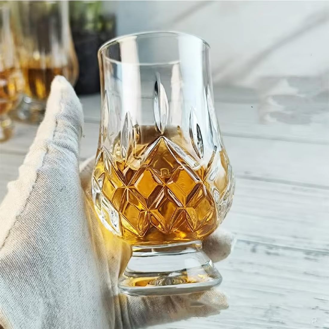 Livaas 160ml Brandy Snifter Whisky Glasses Tumbler,Crystal Cut Whiskey Glass,Juice Glass (Set of 4) 4