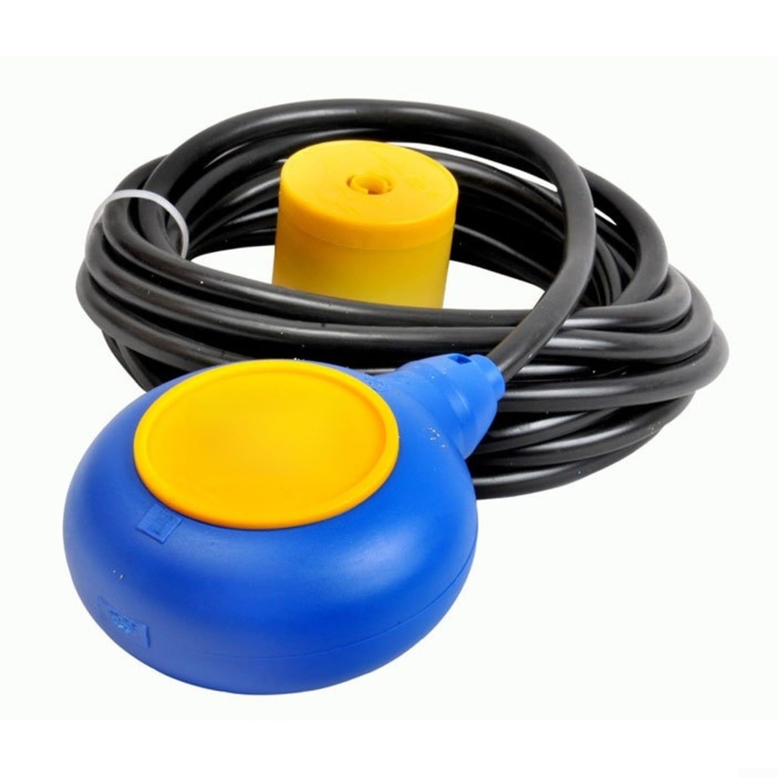 Interruptor de flotador para control de nivel de agua, alcance de 0 a 30 m, 1000 mA, de PP, máx. 80 °C, para alarma y gestión de bombas