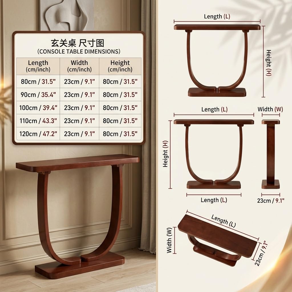 Farmhouse Console Table for Hallway, Entryway Solid Wood Table, Modern Sofa Tables Behind Couch, Long Skinny Narrow Entry Foyer Tables for Entrance & Home Decor Living Room