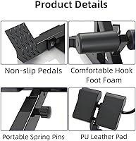 Vista 4 de ComMax Roman Chair Back Hyperextension Bench Adjustable Back Exercise Machine Home Gym Workout Equipment for Abs and Glute