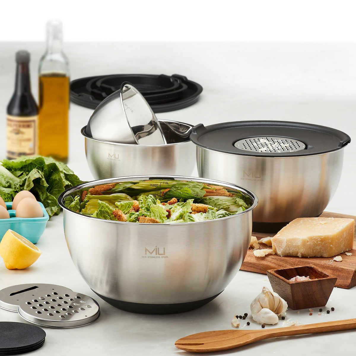 E-far Lot De 5 Bols à Mélanger En Acier Inoxydable Avec