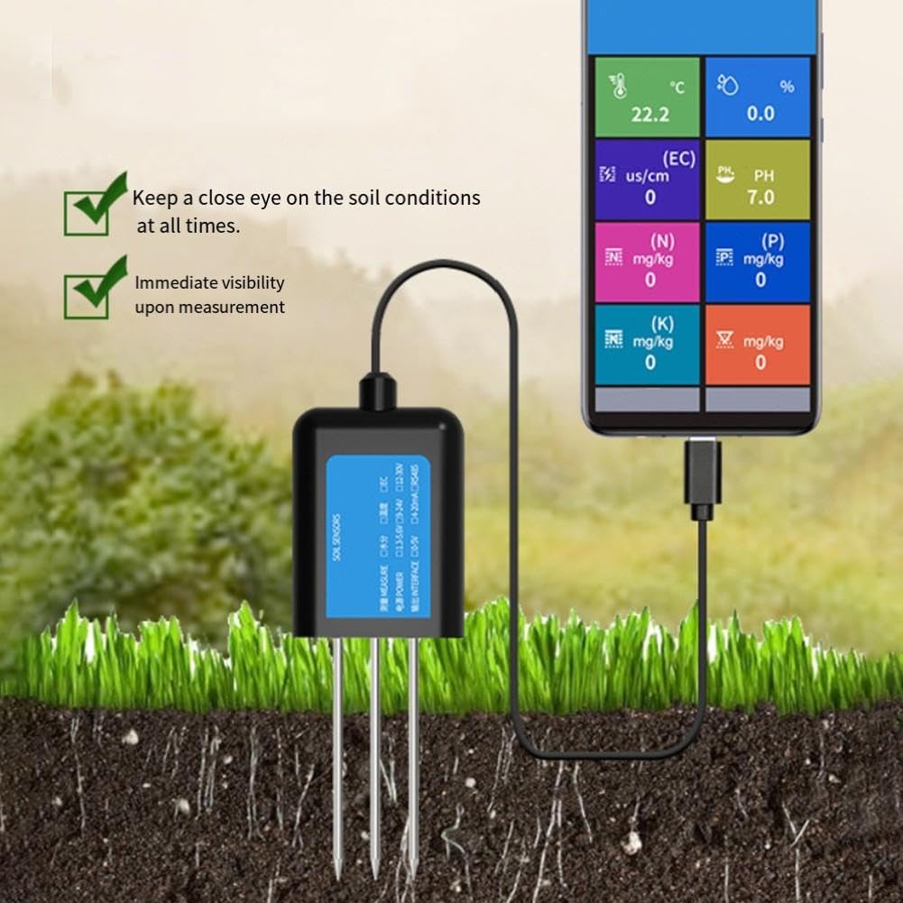 USB Misuratore di umidità terrestre resina epossidica robusto per | Pin design, facile da usare, dati in tempo reale, misurazioni precise, cura del giardino
