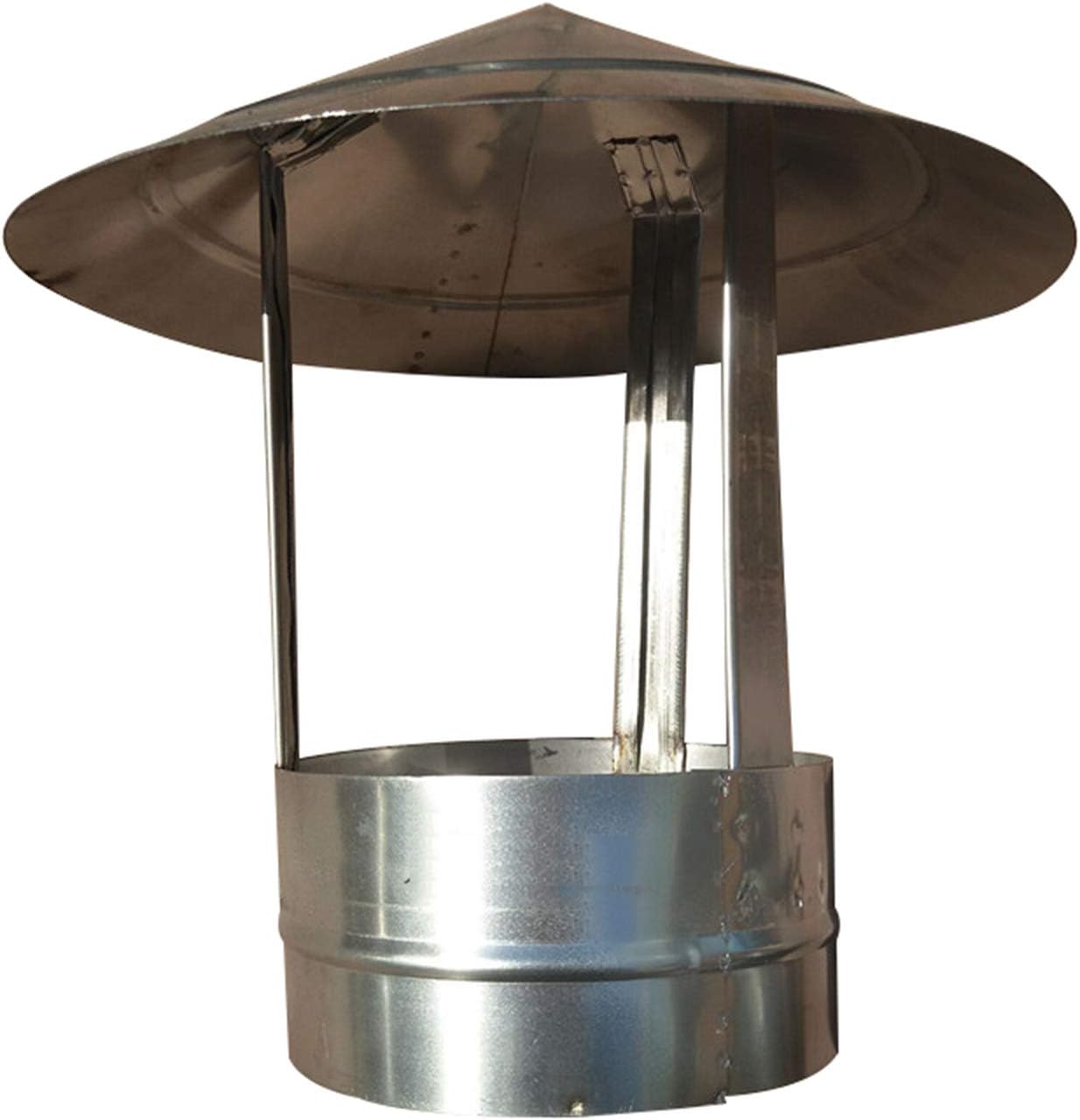 Roof Chimney Cap Galvanized Tin Plate Spiral Wind Pipe Line Cap Chimney Umbrella Shape Hat Water Cap Chimney Pipe Line Cap (250mm)