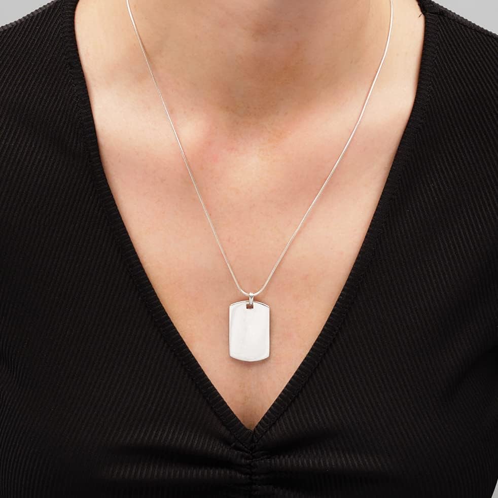 Classic Men's 925 Silver ID Tag Pendant, Dog Tag Army Pendant for Men3