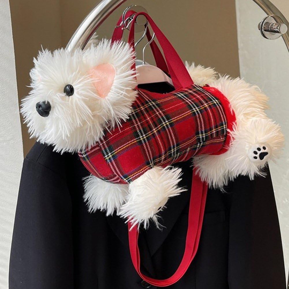 Zaino Per Cani In Peluche Morbido A Forma Di Animale - Borsa Scuola Viaggio Con Tracolla Regolabile Per Donne E Ragazze