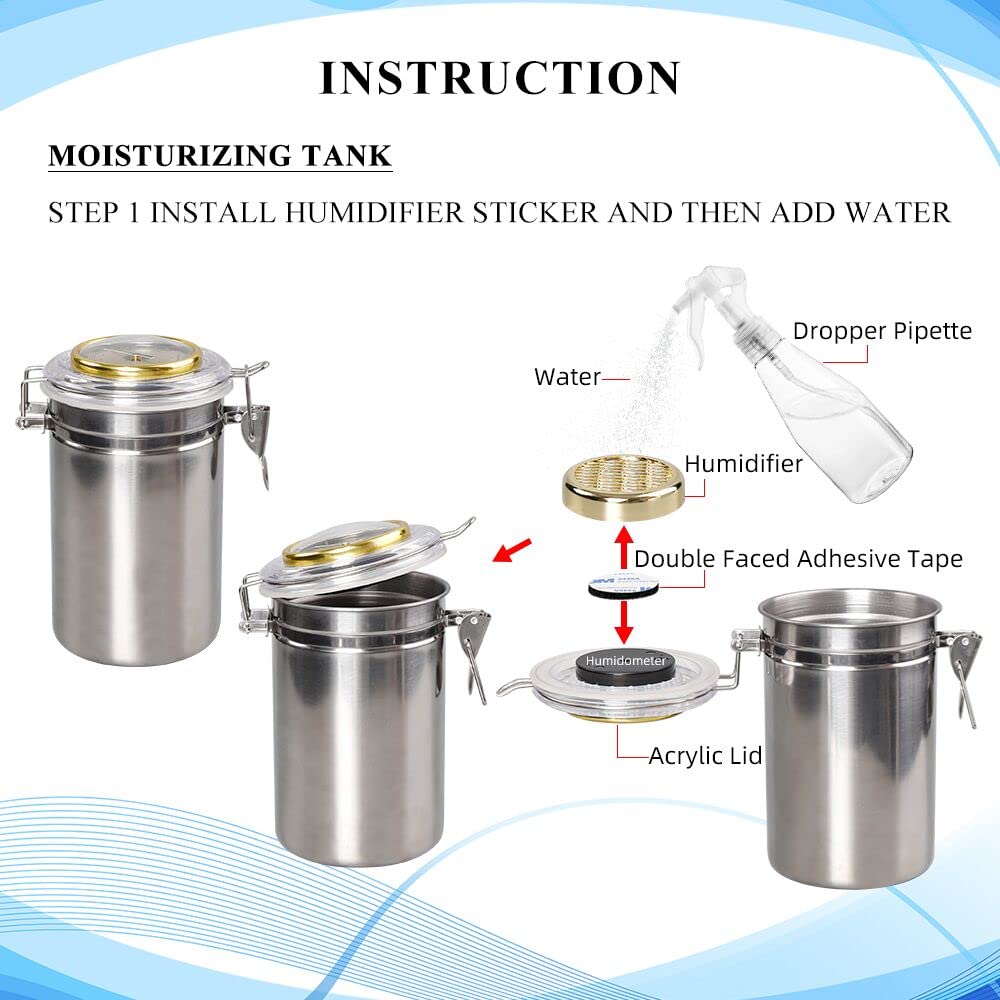 Amazon.com: MUXIANG Pipe Tobacco Jar Tin Can Stainless Steel Cigar  Humiditor with Hygrometer & Humidifier CG0009 (Small) : Health & Household