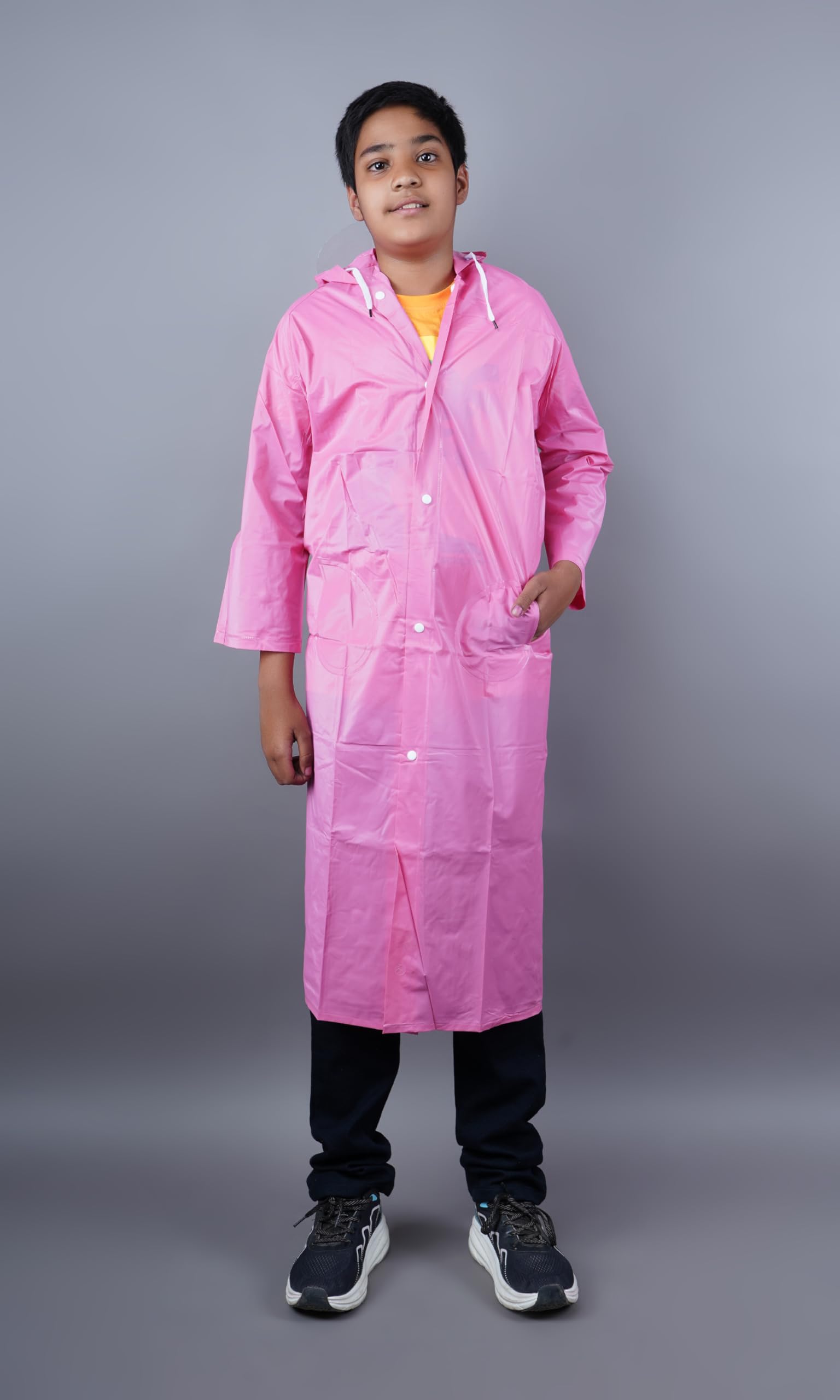 KETKAR Kids PVC Waterproof Long Raincoat School raincoat for kids Pack of 01_Pink,7-8 Years - Image 7 thumbnail