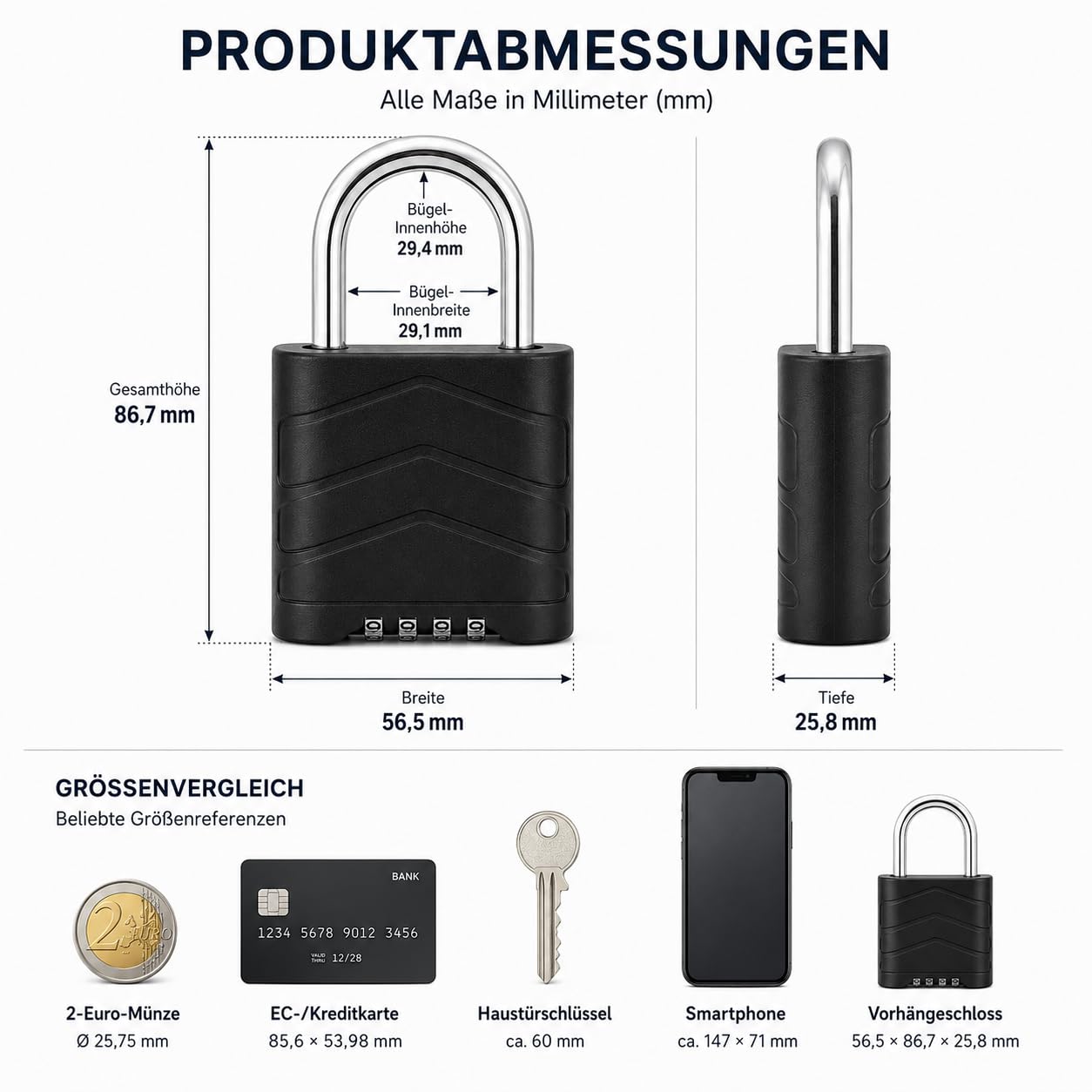 Zedelmaier 10er-Pack Vorhängeschlösser mit Zahlenschloss | 4 stellig, Sicheres, Robustes, Wetterfestes, Zurücksetzbares,Verdecktes Zahlenschloss, Schränke, Werkzeugkisten