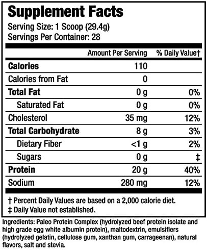 MHP Paleo Beef & Egg White Protein, Vanilla Almond, 2 Pounds