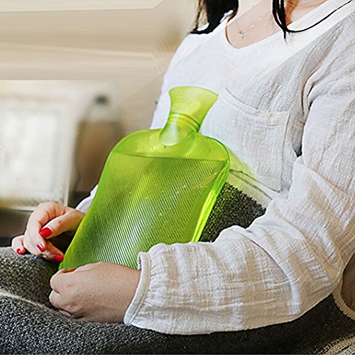 Attmu Rubber Hot Water Bottle With Cover Knitted, Transparent Hot Water Bag 2 Liter - Green #TOP4