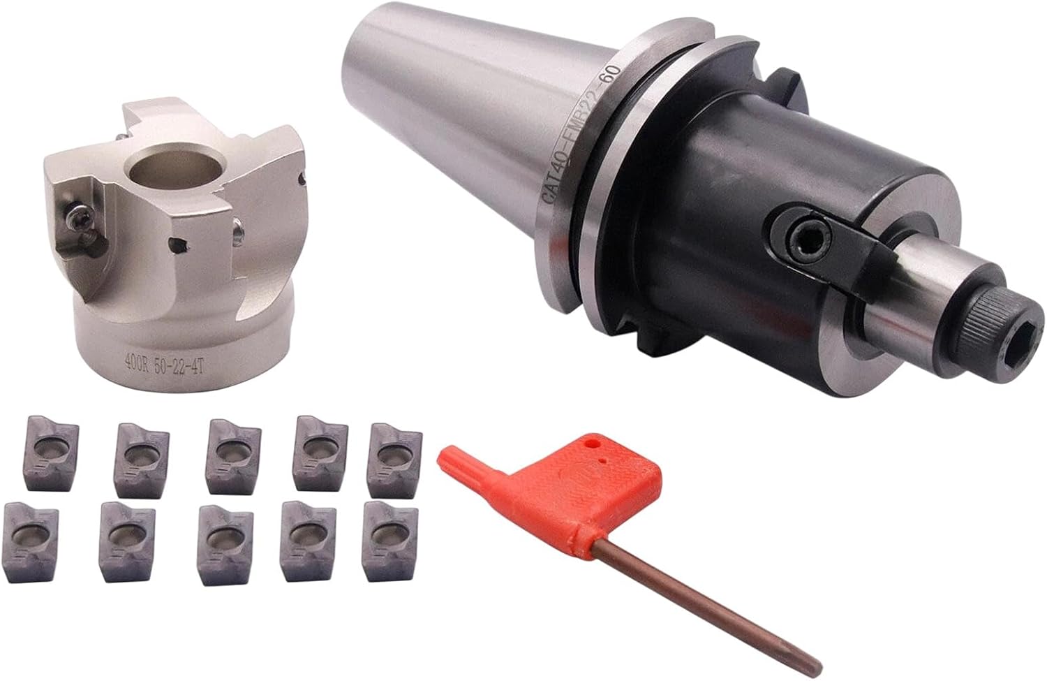 CAT40-FMB22-60 Arbor 400R 50-22-4T Face End Mill Shell Cutter + 10pcs APMT1604
