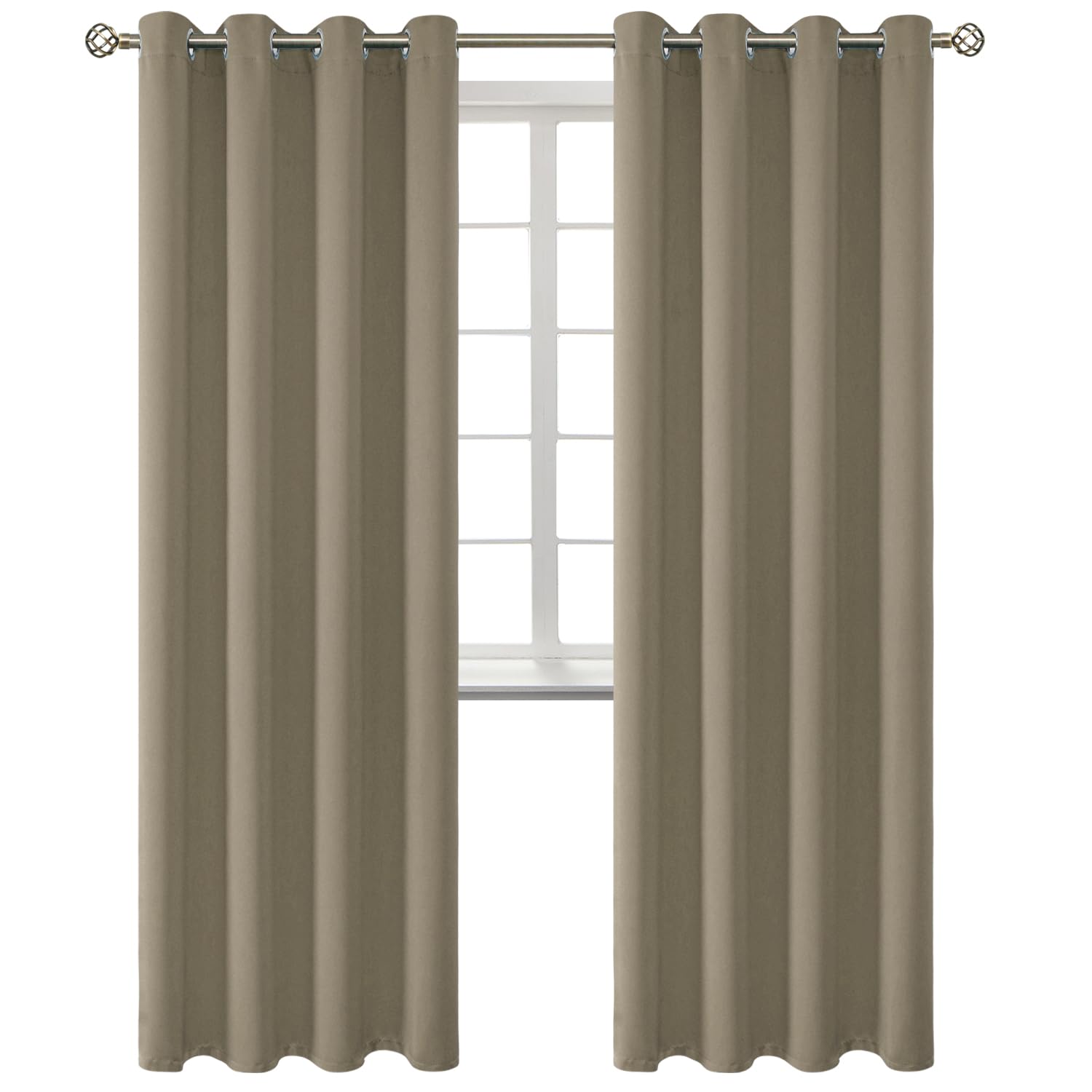 BGment Cocoa Room Darkening Curtains 84 Inch for Living Room - 2 Panels
