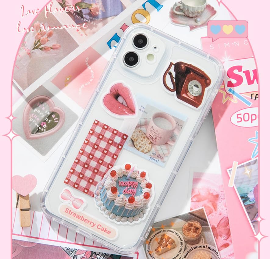 Image of Girl's Korean Retro Sticker Book, Dessert Party Theme - 800+ Cute Fresh and Clean Style Old Items Stickers, for DIY Scrapbooking Journaling Handbook Decoration