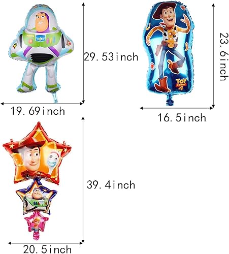 Miniatura 3 de Toy Inspired Story Party Supplies Toy Story 4th Birthday Foil Balloons for Kids 4th Birthday Baby Shower Party Decorations (4th Birthday)