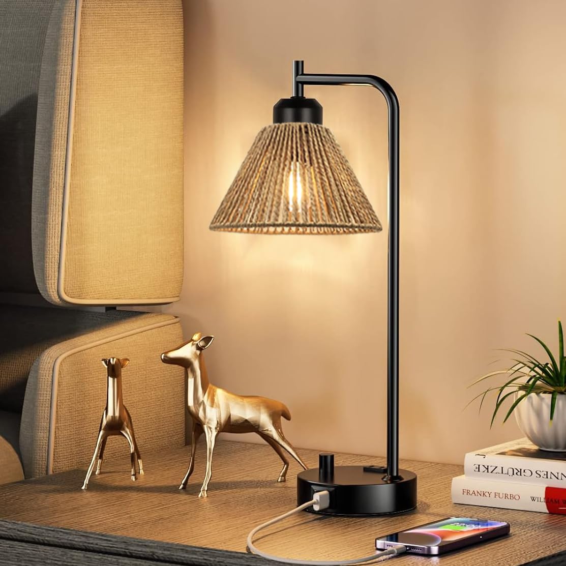 Confezione da 3 paralumi boho in rattan – paralume a cesto per lampada a sospensione con portalampada E27 – cesto lampada – 20 cm