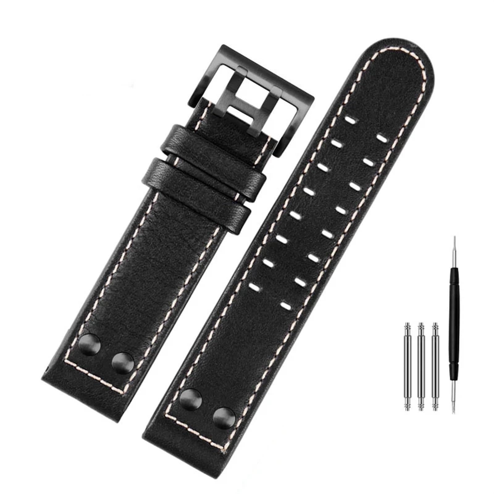 Para reloj de aviación Hamilton Khaki H77616533 H70615733 correa de reloj de cuero genuino jazz field hombres correa de reloj 20 22 estilo militar