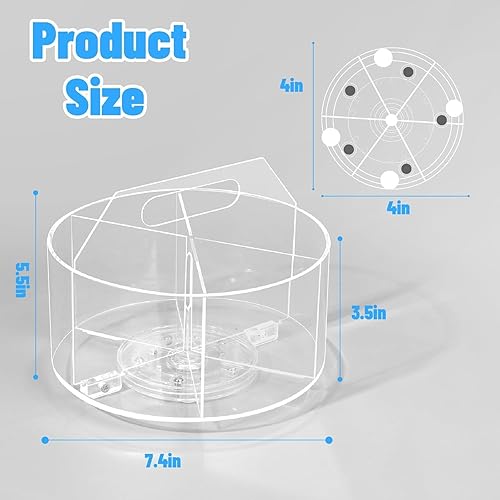 Miniatura 5 de volepet Organizador de pluma de escritorio acrílico, soporte giratorio de 360  de escritorio de gran capacidad, soporte de bolígrafo de escritorio